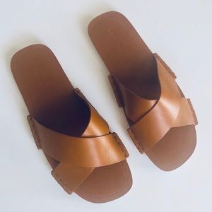 Vince Tan Leather Sandals